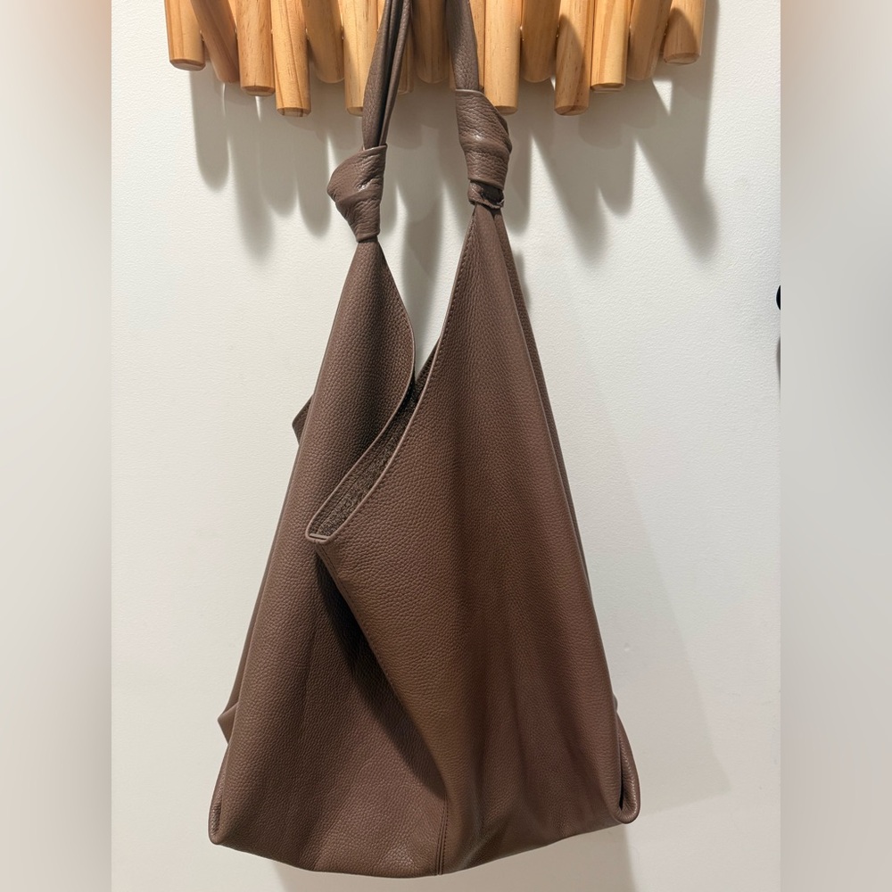 Leather Knotted Hobo Bag